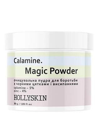 Очищающая пудра для борьбы с черными точками и высыпаниями hollyskin calamine. magic powder 30 г.