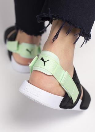 Босоніжки босоножки puma sandal black/green сандалі сандалии6 фото