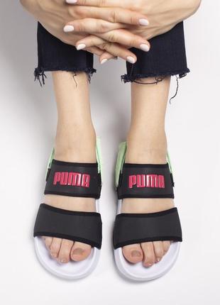 Босоніжки босоножки puma sandal black/green сандалі сандалии7 фото