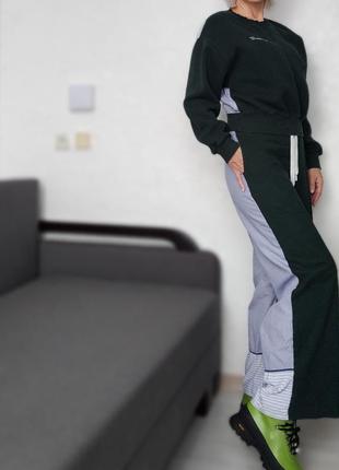Zara комбінований костюм котон+фліс, штани палацо(104), двокольровий,комбінований4 фото