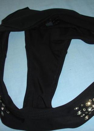 Низ от купальника раздельного трусики женские плавки размер 42-44 / 8 черные со стразами3 фото