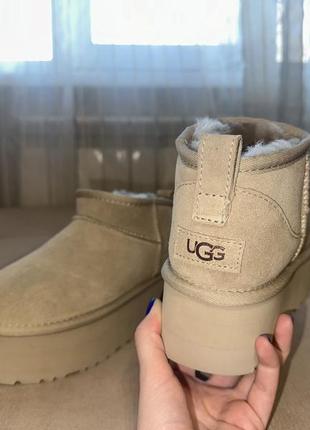 Угги ugg ulta mini ультра мини бежевые молочные3 фото