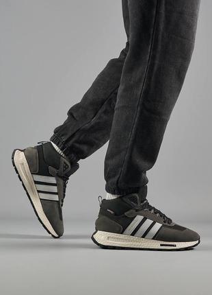 Чоловічі кросівки adidas originals retropy e5 fur / адідас / утеплені / зимові / взуття / замша, хутро / білі, чорні, сірі, сині / з хутром