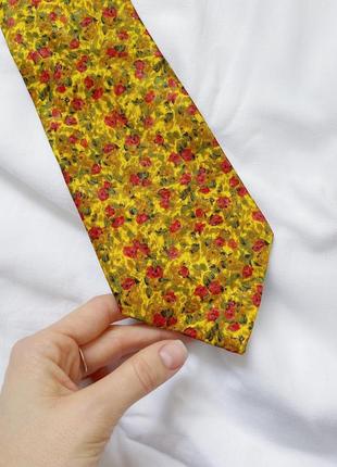 Шелковый галстук галстук желтая золота в цветах lanvin paris