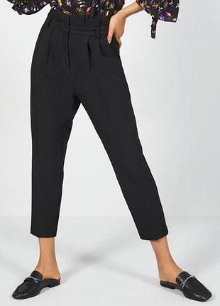 Льняные укороченные брюки высокая посадка / слоучи / мом  отличное состояние