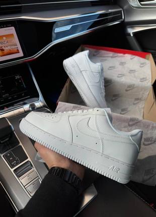 Чоловічі кросівки nike air force 1 all white fur / найк форси / утеплені / зимові / взуття / шкіра, хутро / білі форси / з хутром