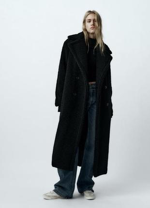 Тепла шуба тедді zara чорна в наявності s