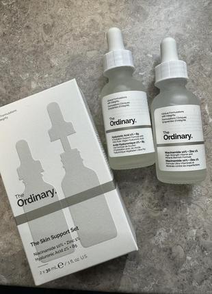 Увлажняющий набор для ухода за кожей the ordinary the skin support (niacinamide + hyaluronic)