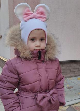 Детский зимний комбинезон с натуральным мехом1 фото