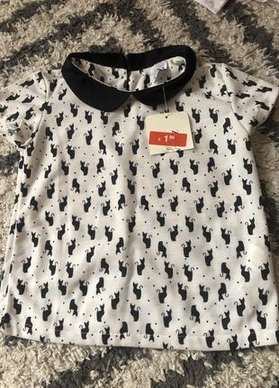 Блузка с котиками на девочку 3/98