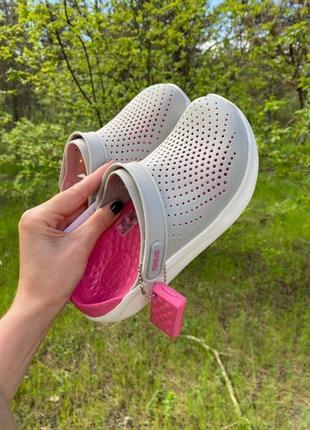 Крокс лайтрайд клог сірі crocs literide pearl/white clog8 фото