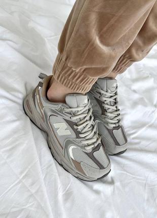 New balance grey brown жіночі кросівки нью беланс хакі7 фото