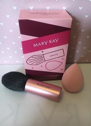 Набір пензлик та спонж mary kay мерікей