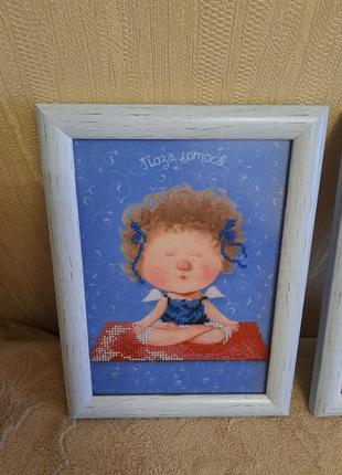 Картини гапчинська вишиті бісером під склом (часткова вишивка)