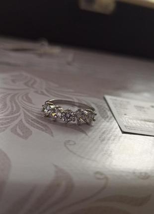 Каблочка кольцо серебро дорожка с цирконием4 фото
