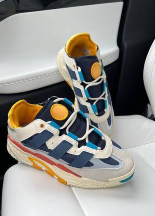 🔥 adidas niteball blue yellow lux кроссовки кожа замша мультиколор3 фото