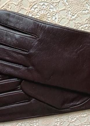 Новые кожаные перчатки 7-7,5р( шоколад)
