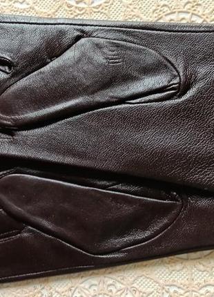 Новые кожаные перчатки 7-7,5р( шоколад)