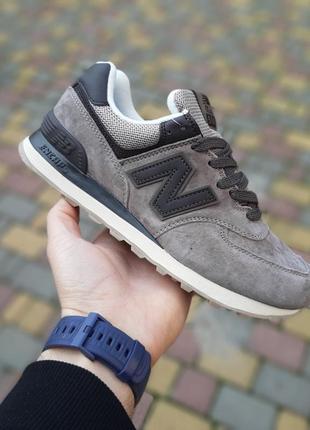 New balance 574. топ качество кроссовки женские замшевые 2009 баланс осенние весенние демисезонные демисезон низкие замша бежевые с коричневым кеды1 фото