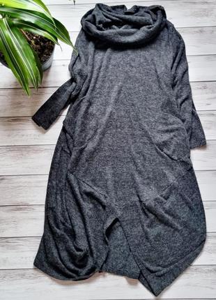 Неформальна вовняна сукня мантія балахон італія9 фото