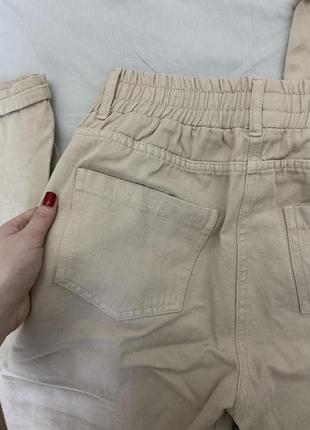 Штани джогери бавовняні бежеві, розмір м3 фото
