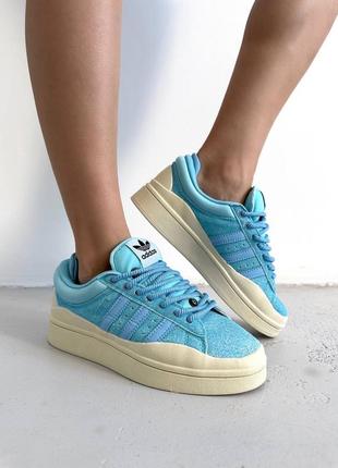 🔥 adidas campus x bad bunny blue кроссовки голубые замша язычки5 фото