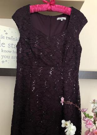 Вечернее кружевное платье с пайетками,6 фото