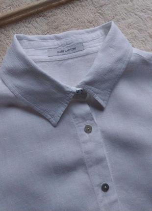 Женская льняная летняя рубашка gabi lauton s-m 44-46р, белая, лен5 фото