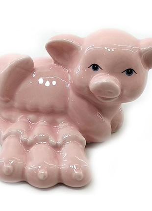 Свинка с поросятами фарфоровая розовая (8,5*6,5*5,5 см)1 фото