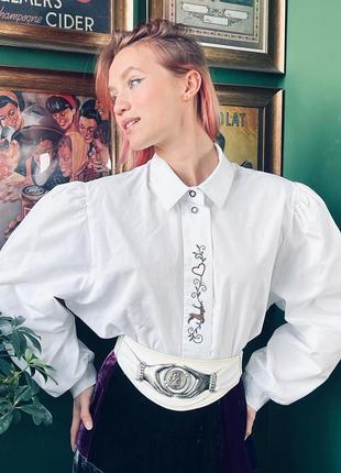 Австрійська біла блузка сорочка з вишивкою у вінтажному стилі