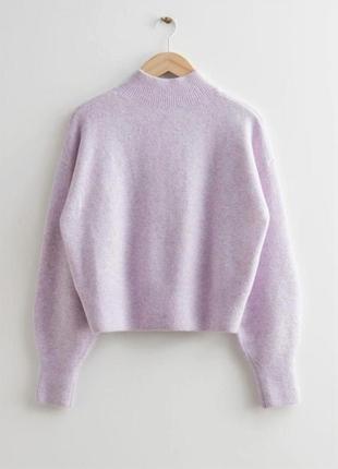 Новый теплый свитер джемпер лавандовый с добавлением шерсти3 фото