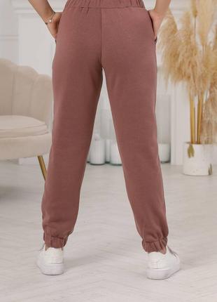 Спортивные штаны женские коричневые флисе тёплые осенние весенние зимние осіннє весняне зимове2 фото