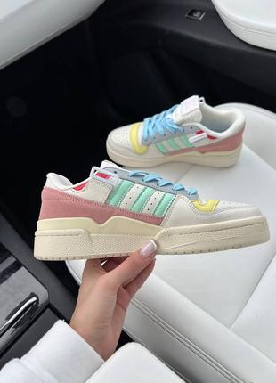 🔥adidas forum multicolor кросівки мультиколор натуральна шкіра