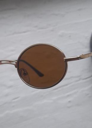 Очки солнцезащитные uv400 коричневые овальной формы унисекс4 фото