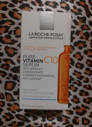 Сироватка-антиоксидант
la roche-posay pure vitamin c10 anti-wrinkle anti-oxidant renovating