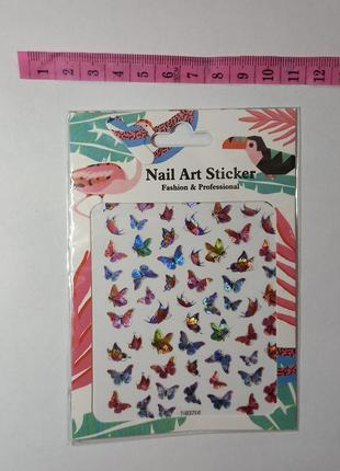 Слайдеры для маникюра ногтей бабочки наклейки nail art sticker