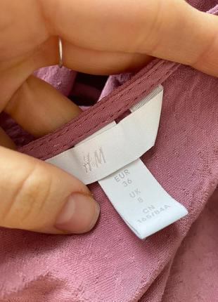 Вискозная розовая блуза на затин на запах h&amp;m6 фото