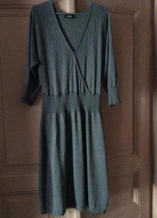 Трикотажна тепла зручна сукня плаття міді1 фото