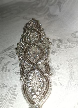 Аппликация из бисера и страз, ручной работы винтаж.