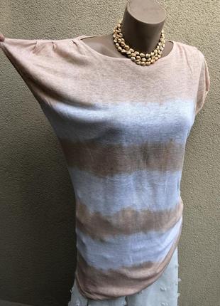 Трикотажная,льняная футболка(,блуза,туника)реглан,в полоску6 фото
