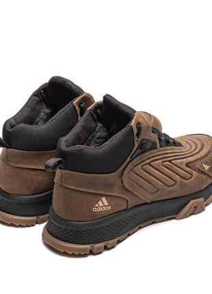 Мужские зимние кожаные ботинки adidas originals ozelia olive4 фото