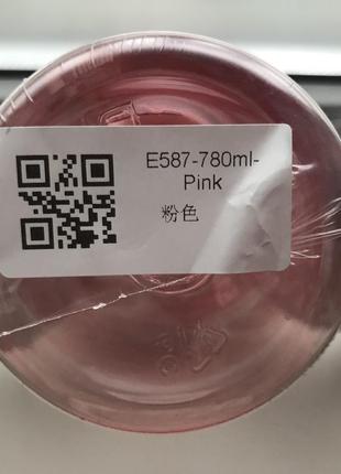 Пляшка для води пластикова 780 мл рожева7 фото