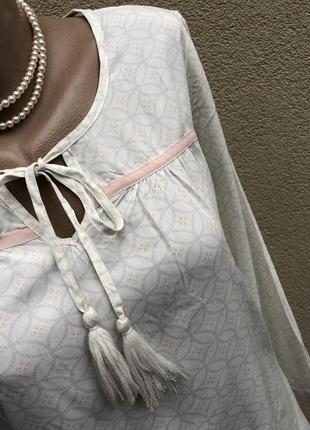 Штапельная блуза,удлиненная по спинке,рубаха в этно,деревенский стиль,broadway9 фото