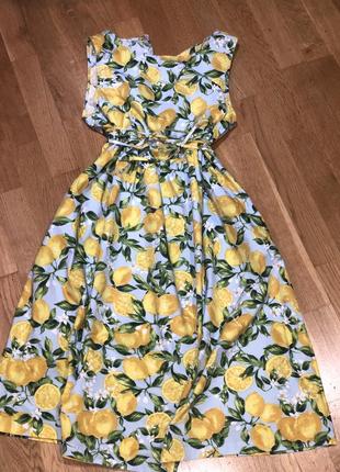 Платье принт лимоны бебидолл babydoll1 фото
