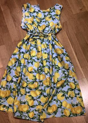 Платье принт лимоны бебидолл babydoll3 фото