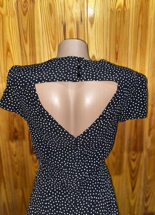 Чёрное мини платье,платье в горошек,горох,платье в воланами4 фото