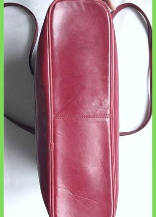 Нова структурована червона шкіряна жіноча сумка 38х29х10см6 фото