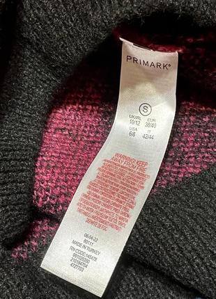 Стильный, щиплительный и теплый малиновый кардиган в ромбы от primark.5 фото