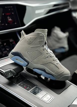 Чоловічі кросівки nike air jordan retro 6 / найк джордан / демісезонні / весняні, літні, осінні / взуття / шкіра, замша / чорні, білі, сірі, хакі