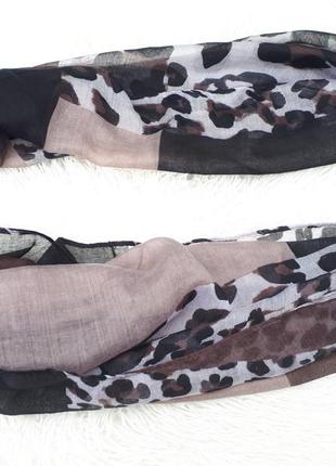 Легкий немецкий шарф снуд из вискозы в коричневых тонах для женщин2 фото